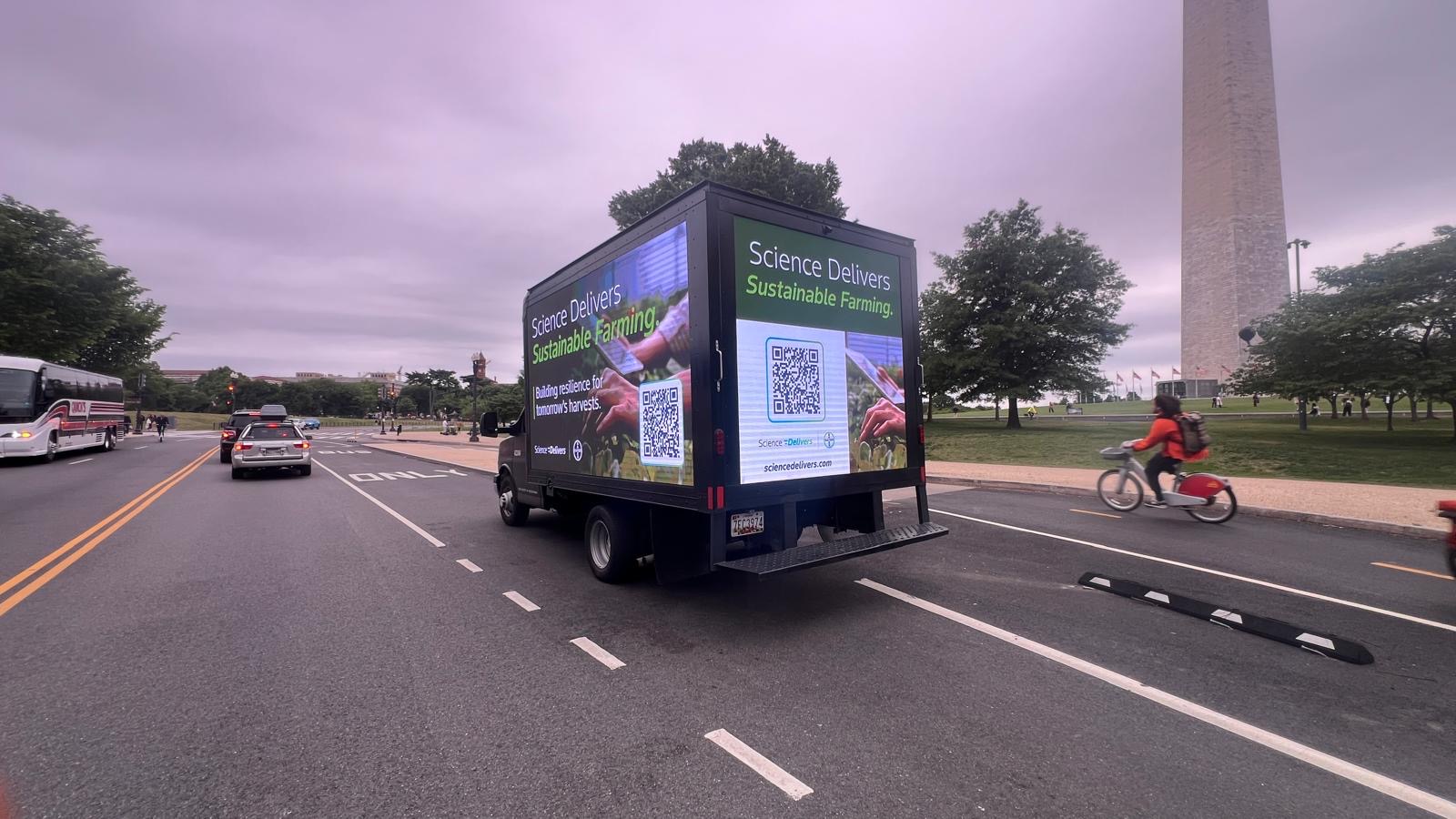 Mobile billboard campaign truck photo