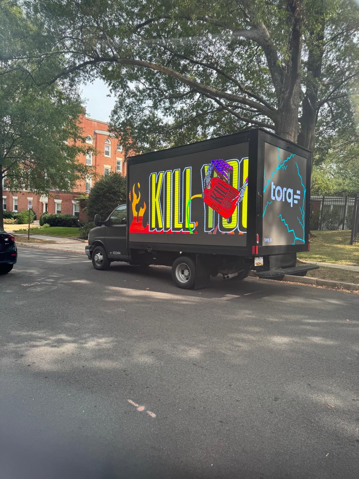 Mobile billboard street campaign photo