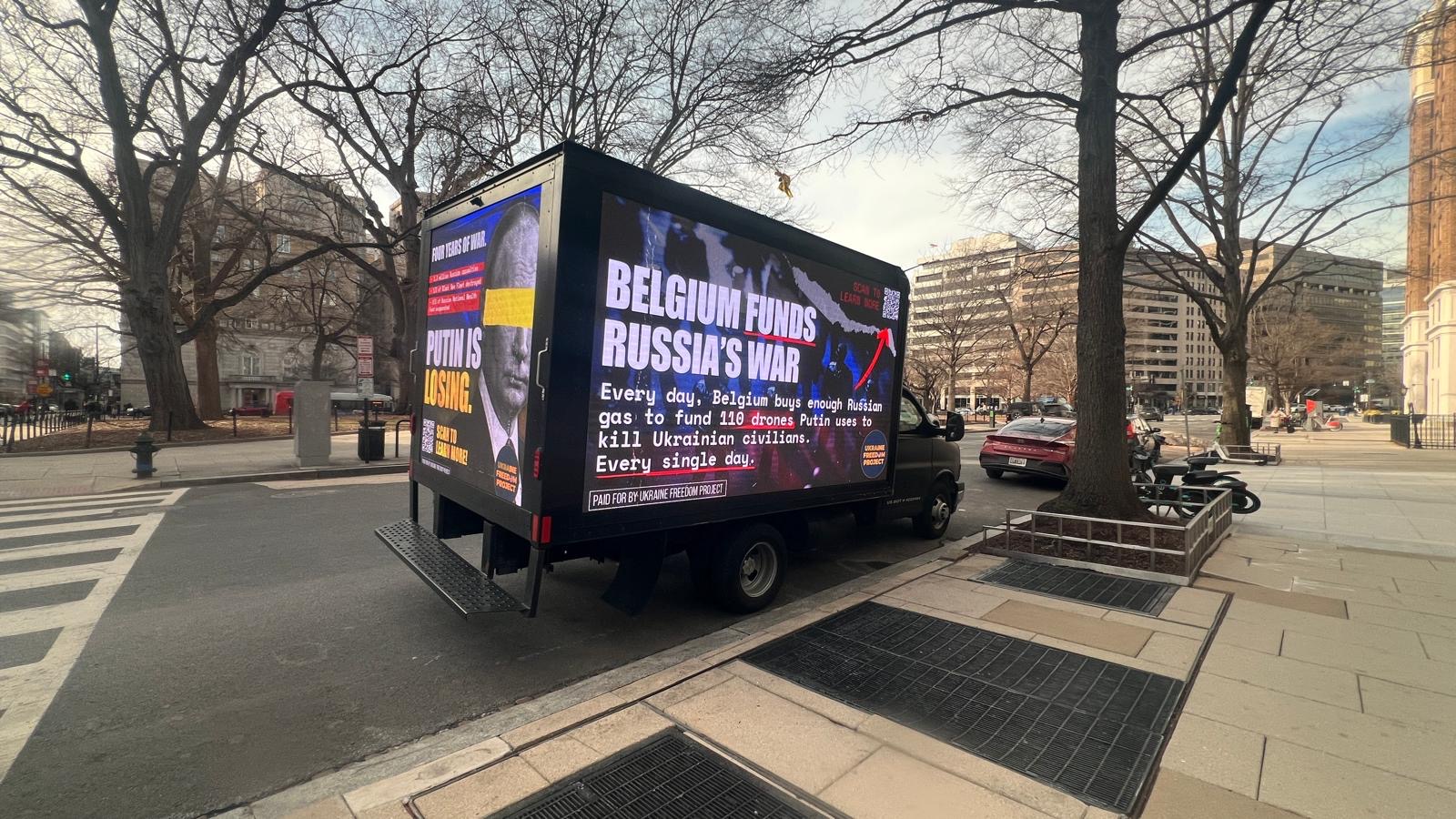 Street-level mobile billboard campaign photo