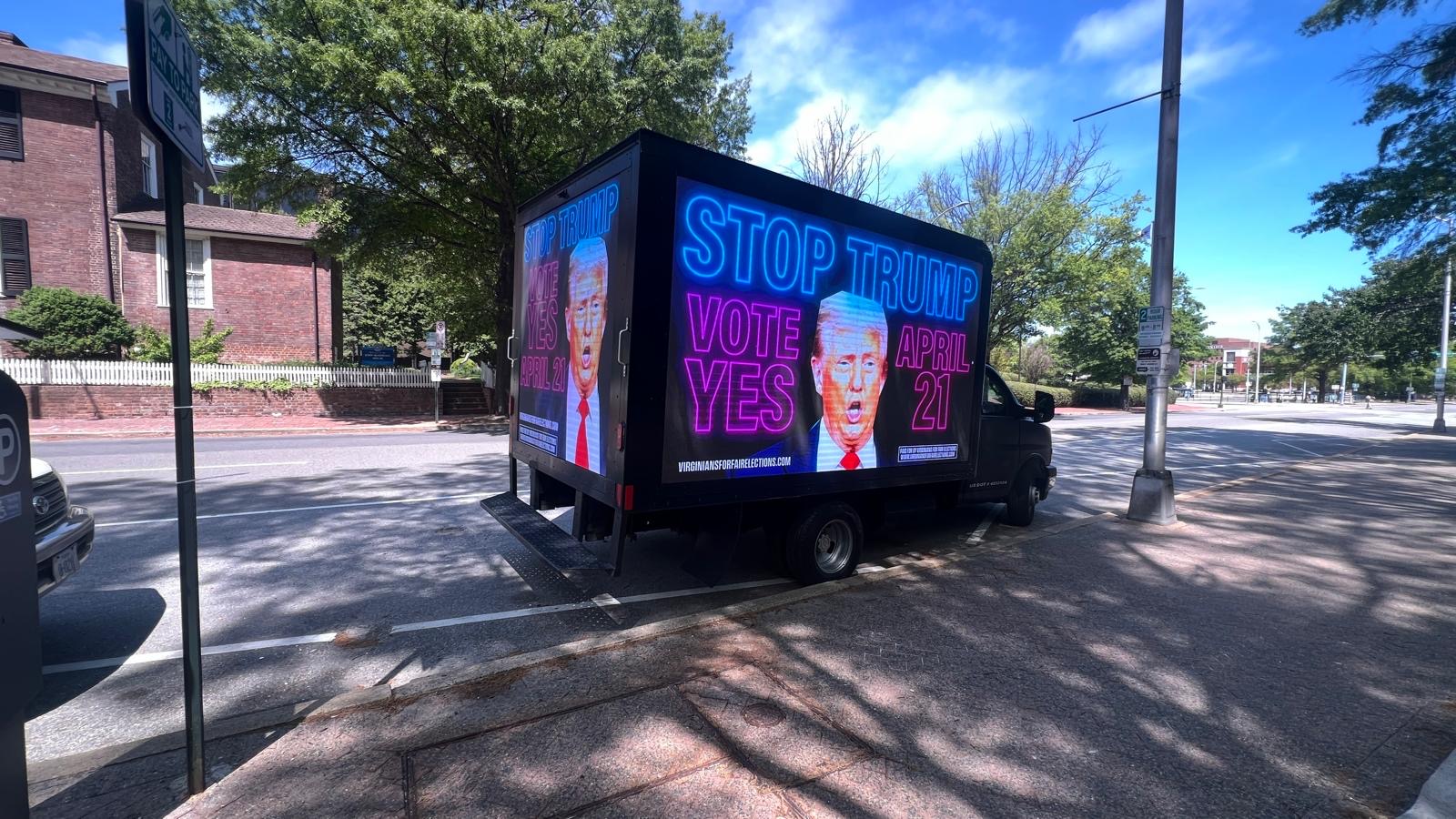 Mobile billboard truck campaign photo
