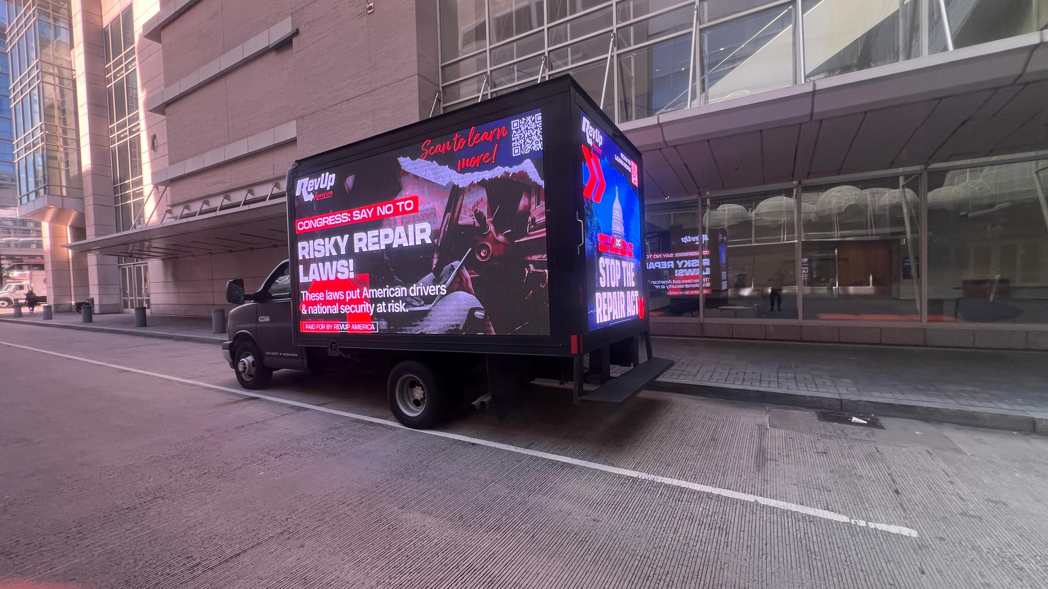 Mobile billboard screen campaign photo